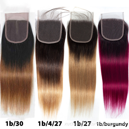 Dark Wine Colour 99J Straight Human Hair Weave Bundles With Lace Closure 1b/99J Virgin Hair Colored Bundles With Lace Frontal